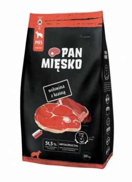 PAN MIĘSKO Beef with goat M  - dry dog food - 20kg