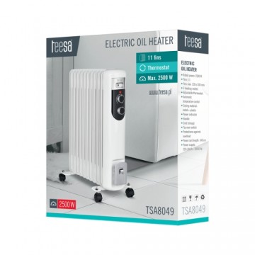 Teesa TSA8049 Electric Oil Heater White 2500 W