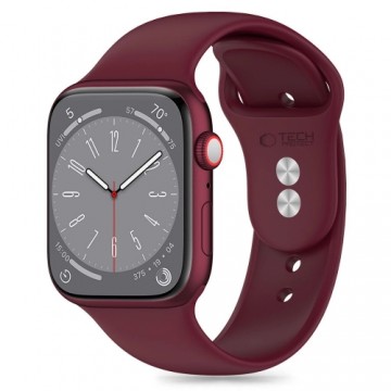 Tech-Protect Silicone Strap for Apple Watch 4 | 5 | 6 | 7 | 8 | 9 | SE | Ultra 1 | 2 (42 | 44 | 45 | 49 mm) - Burgundy