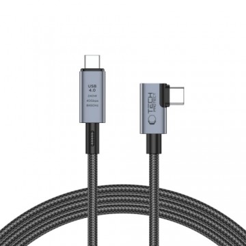 Tech-Protect UltraBoost Max L USB-C 4.0 (straight) | USB-C 4.0 (angled) PD cable 240W 8K 40Gbps 1.5m - gray