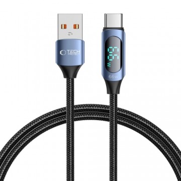 Tech-Protect UltraBoost Cable with LED Display USB-C | USB-A 66W 6A 1m - Blue