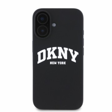 DKNY Liquid Silicone Arch Logo MagSafe Case for iPhone 16 Plus Black