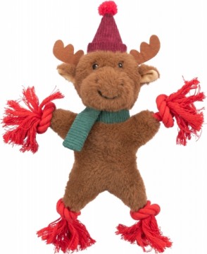 Ziemassvētku rotaļlieta - Trixie Xmas reindeer, plush|rope, 32 cm