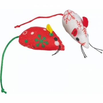 Cat toy - Trixie Xmas mouse, 2 pcs. fabric, 7 cm.