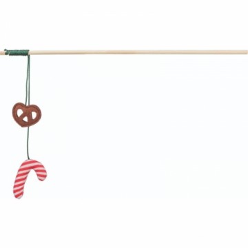 Ziemassvētku rotaļlieta kaķiem – Trixie Xmas playing rod candy cane, wood, 48 cm