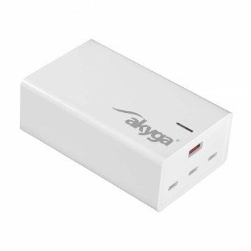 Wall charger Akyga AK-CH-25 140W 3x USB-C + USB-A PD GaN 5-28V | 1.5-5A  white