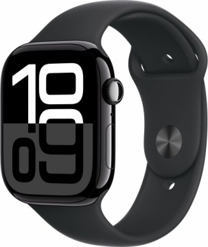 Apple Watch 10 GPS 46mm Sport Band, jet black/black (MWWP3ET/A)