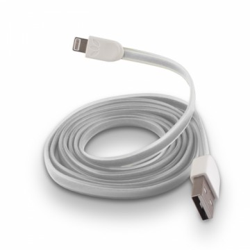 Forever cable USB - Lightning 1,0 m 1A white silicone flat