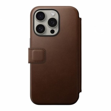 Nomad Modern Leather Folio case for iPhone 15 Pro 6,1" brown