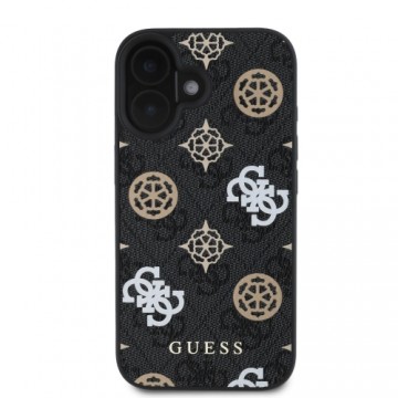 Guess PU 4G Peony MagSafe Case for iPhone 16 Black