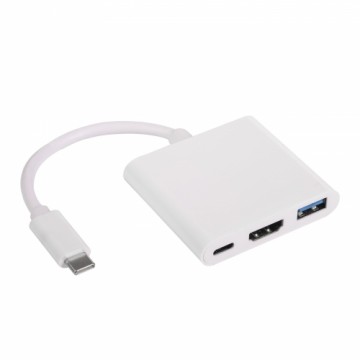 Hub USB Akyga AK-AD-57 USB type C (m) | USB 3.0 A (f) | USB type C (f) | HDMI (f) 20cm