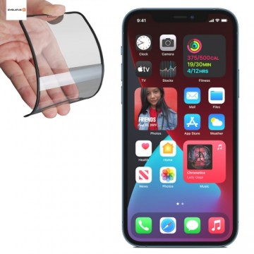 Evelatus Защитное 3D Стекло с Резиновыми Краями Анти-Брейк для Apple iPhone 12 Pro Max Японский Клей Черный