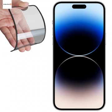 Evelatus Gumijotu malu Anti-Plīsuma 3D Stikls priekš Apple iPhone 14 Pro Japāņu līme Melna