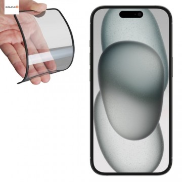 Evelatus Защитное 3D Стекло с Резиновыми Краями Анти-Брейк для Apple iPhone 15 Японский Клей Черный