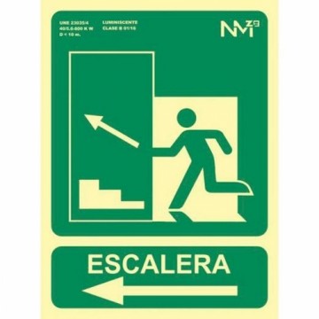 Zīme Archivo 2000 "SALIDA DE EMERGENCIA ESCALERA SUBE IZQUIERDA" PVC 22,4 x 30 cm