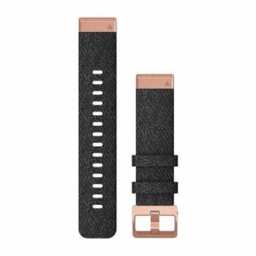 Garmin QuickFit 20mm Nylon Watch Strap for fenix 6s, Black / Rose Gold