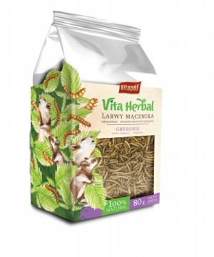 VITAPOL Vita Herbal Mealworm larvae - treat for rodents - 80g