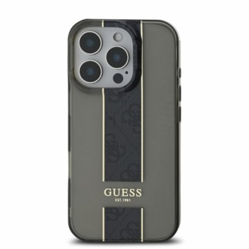 Guess IML Middle 4G Stripe Case for iPhone 16 Pro Max Black