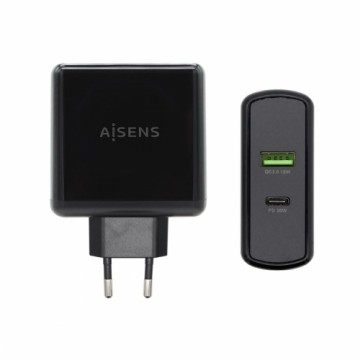 USB Lādētājs Sienas Aisens PD 3.0 USB-C 48 W Melns