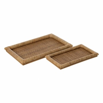 Bigbuy Home поднос для закусок Натуральный ротанг 47,5 x 30 x 4 cm (2 штук)