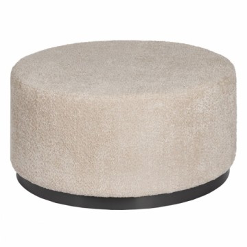 Pouffe Black Beige Metal Pine MDF Wood 80 x 80 x 41 cm