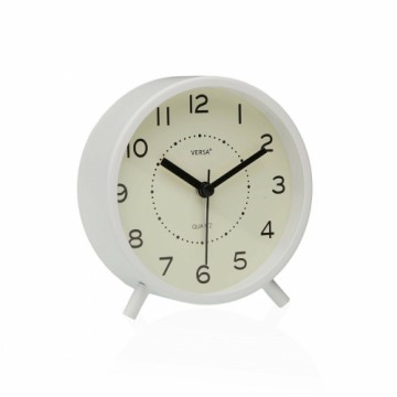 Table clock Versa Zeal White Plastic 5,4 x 11,8 x 11 cm