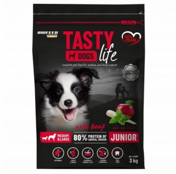 BIOFEED Tasty Life Junior medium and large Beef - dry dog ​​food - 3kg