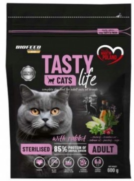 BIOFEED Tasty Cats Life Sterilised Rabbit - dry cat food - 600g