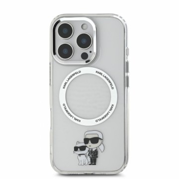 Karl Lagerfeld IML Karl and Choupette MagSafe Case for iPhone 16 Pro Max Transparent