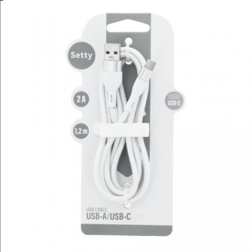 Setty USB - USB-C cable 1,2 m 2A KSA-C-1.220 white