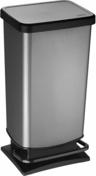 Rotho Paso waste bin for sorting  pedal mounted  40L  steel (PASO 40L juoda)