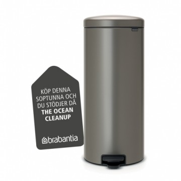 BRABANTIA atkritumu tvertne ar pedāli NewIcon, 30 l, Platinum - 114441