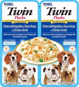 INABA Dog Twin Chicken with Vegetables and Cheese in Broth – dog treat – 2x40g