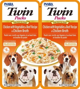 INABA Dog Twin Chicken with Vegetables and Beef in Broth – dog treat – 2x40g