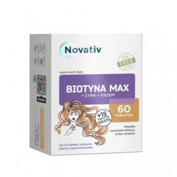 Medicinae Novativ Biotyna MAX+Cynk+Krzem 60 tabletek + 15 tabletek gratis