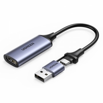 Ugreen CM489 40189 HDMI Adapter (Female) - USB-A | USB-C (Male) - Gray