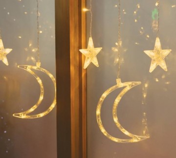 Goodbuy LED light curtain | Stars and moons | warm white light