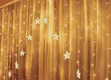 Goodbuy Light curtain 136 LED| Stars | warm white light