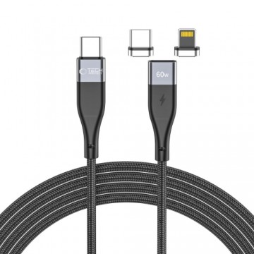 TECH-PROTECT ULTRABOOST "2" 2IN1 MAGNETIC CABLE LIGHTNING & TYPE-C PD60W|3A 100CM BLACK