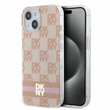 DKNY IML Checkered Mono Pattern & Printed Stripes MagSafe case for iPhone 15 | 14 | 13 - pink