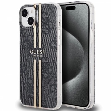 Guess IML 4G Gold Stripe case for iPhone 15|14|13 - black