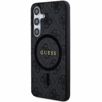 Guess 4G Collection Leather Metal Logo MagSafe Case for Samsung Galaxy S24 - Black