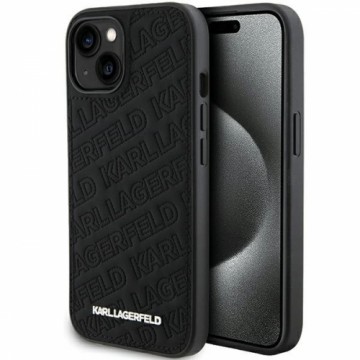 Karl Lagerfeld Quilted K Pattern case for iPhone 15 Plus | 14 Plus - black