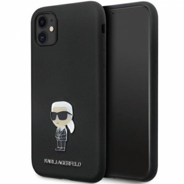 Karl Lagerfeld KLHCN61SMHKNPK case for iPhone 11 | Xr - black Silicone Ikonik Metal Pin