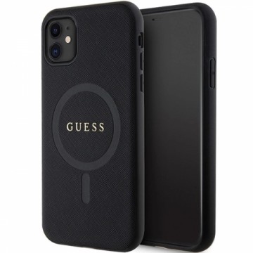 Guess GUHMN61PSAHMCK case for iPhone 11 | Xr - black Saffiano MagSafe