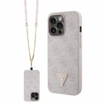 Guess GUHCP13LP4TDSCPP case for iPhone 13 Pro | 13 - pink Crossbody 4G Metal Logo