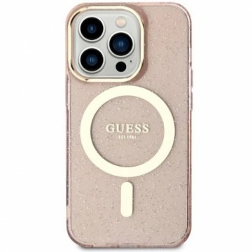 Guess GUHMN61HCMCGP iPhone 11 | Xr 6.1" pink|pink hardcase Glitter Gold MagSafe