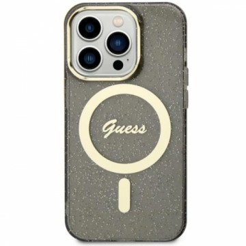 Guess GUHMN61HCMCGK iPhone 11 | Xr 6.1" black|black hardcase Glitter Gold MagSafe