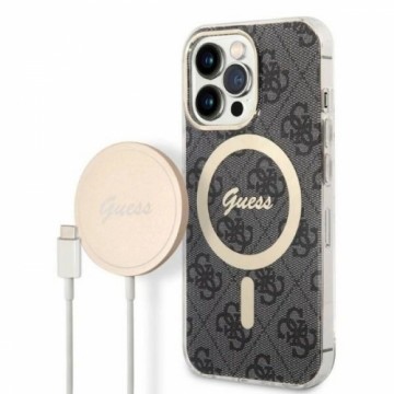 Set Guess GUBPP13LH4EACSK Case+ Charger iPhone 13 Pro black|black hard case 4G Print MagSafe