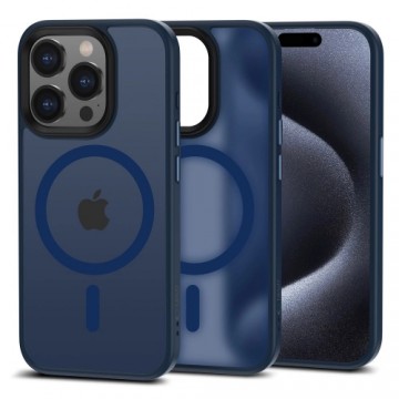 Tech-Protect MagMat MagSafe case for iPhone 15 Pro Max - navy blue matte